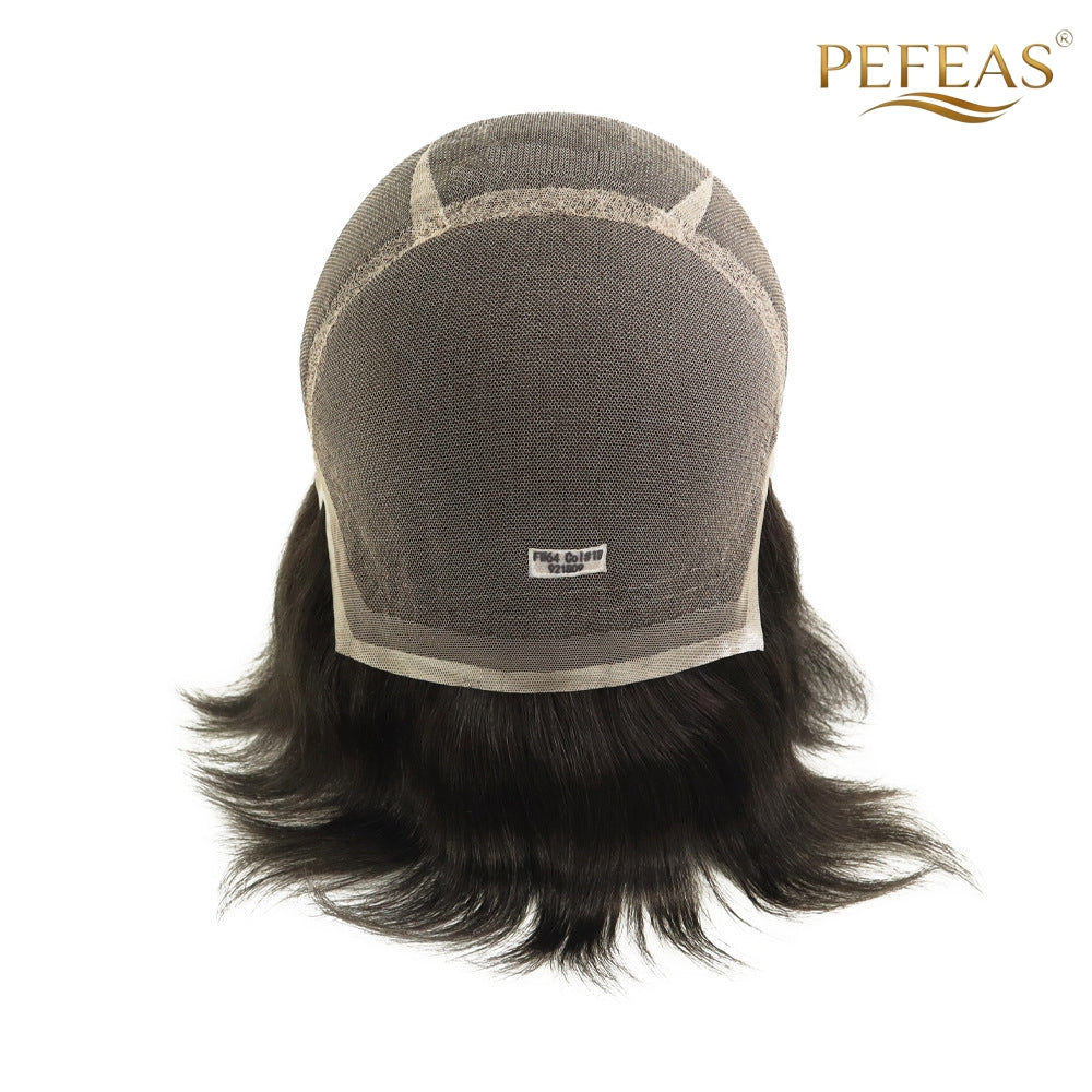 Men’s Full Lace Human Hair Wig – Breathable, Natural-Looking Real Human Hair Toupee