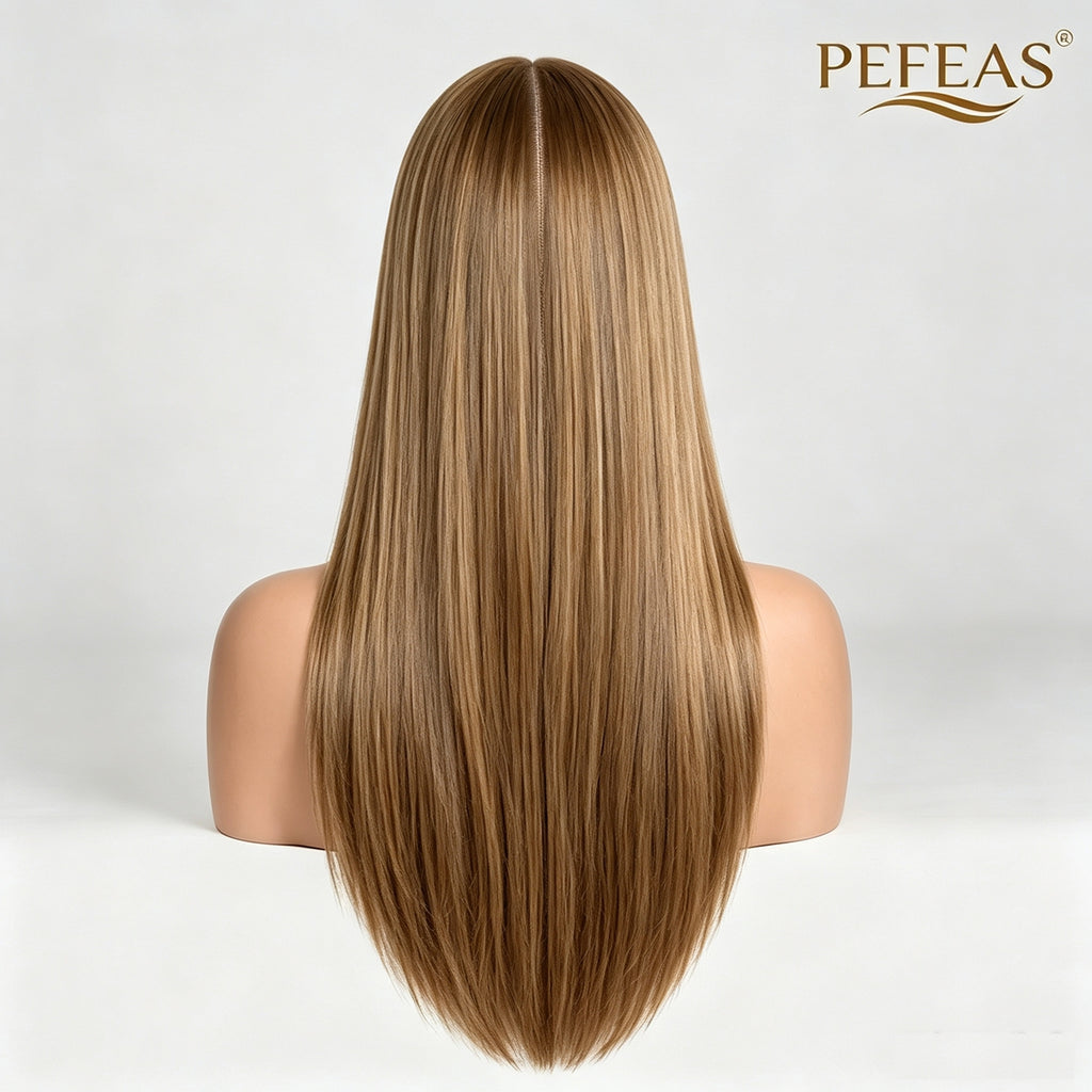 Honey Blonde Human Hair Jewish Wig with 4×5-Inch Transparent Lace Closure